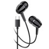 Casti Audio cu Fir si Microfon Kakusiga KSC-1296, 1m Tip-C - Negru, Hoco