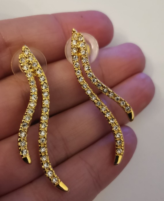 Cercei eleganti - INOX placati cu aur galben 18k si swarovski MARTISOR