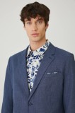 Medicine blazer din amestec de in culoarea albastru marin