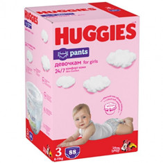 Scutece chilotel Huggies Virtual Pack 3, Girl, 6-11 kg, 88 buc