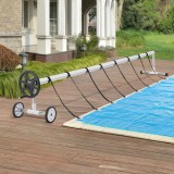 Cumpara ieftin Suport Derulator pentru Prelata Piscina cu Roti si Manivela Rulare, Lungime Reglabila 300-630 cm, [en.casa]