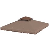 Outsunny Husă de Rezervă pentru Foișor 3x3 m din Grădină, Acoperiș Dublu Rezistent la Apă din Poliester 180g/㎡ Anti-UV 30+ cu 8 Găuri de Drenaj, Cașmi