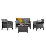 Cumpara ieftin Set de mobilier de grădină Venus cu 4 locuri, grafit