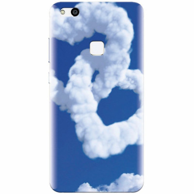Husa silicon pentru Huawei P10 Lite, Heart Shaped Clouds Blue Sky foto