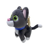 Breloc Pisica Plus Gri, 11cm, Pentru Chei, Fete, Baieti, Unisex, cu Carabina/Agatatoare