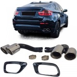 Tavite de evacuare cu teava dubla cromate, potrivite pentru BMW X6 E71 08-14 Diesel 30d 40d Performance AutoTuning
