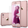 Husa telefon Apple Iphone 7 Plus protectie 360 Ultrasubtire Rose+ Folie Sticla, iPhone 7/8 Plus, Plastic, Carcasa
