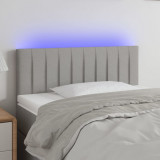 Tablie de pat cu LED, gri deschis, 80x5x78/88 cm, textil GartenMobel Dekor, vidaXL