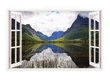 Sticker decorativ, Fereastra 3D, Munte, 85 cm, 268STK, natura si peisaje