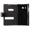 Husa tip carte cu stand neagra (decupaje) cu striatii pentru Huawei Ascend Y310