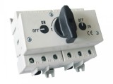 Comutator sursa 3x160A 3 poli 160A 1-0-2 rotativ modular montare pe sina, Omu System