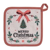 Cumpara ieftin Servet termic bucatarie Craciun bumbac multicolor 20x20 cm