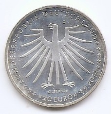 Germania 20 Euro 2019 G - (Micul croitor viteaz - Grimms) Argint, 32,5 mm, Md5, KM-384 aUNC