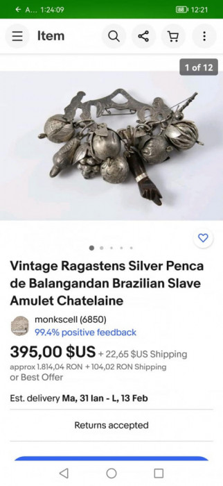 Pencas de Balangadan, amuleta vintage braziliana