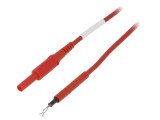 Cablu de masurare SCH&Uuml;TZINGER 19A, Mufa Banana 4mm, 1m, PVC, Nichelat, CAT II 600V Rosu