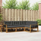 vidaXL Set de canapele de exterior cu pernă 4 pcs Natural și Antracit 3367520