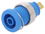 Soclu Banană 4mm Albastru Aurit 25A 1kVDC