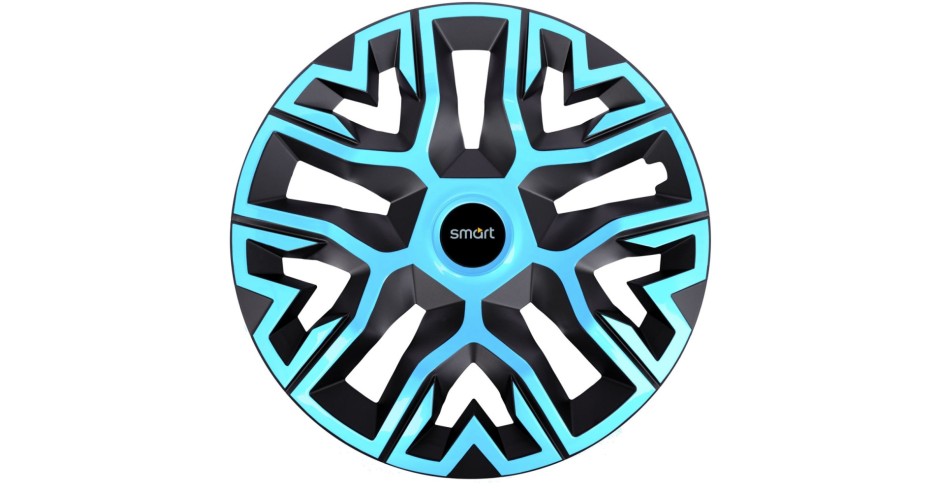 Set 4 Capace Roti 16 inchi (R16), Best Azur-Negru, Compatibile Cu Smart ...