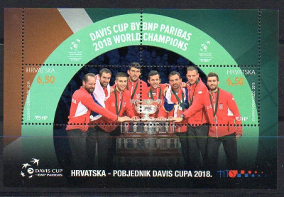 CROATIA 2019, SPORT, Tenis, Cupa DAVIS 2018, serie neuzata, MNH foto