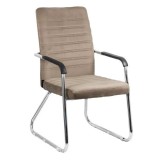 Scaun vizitator si conferinta OFF833V, cadru metalic, catifea, brate cu polipropilena, 120 kg