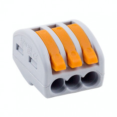 Set 10 bucati Conector derivatie tip WAGO 3 fire, W-413 foto