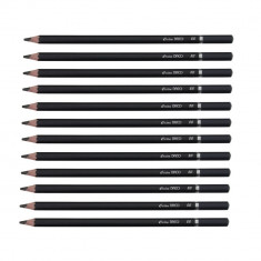Set 12 Creioane DACO, Negre, din Lemn Hexagonal, Mina 8B, Creion 8B, Creioane 8B, Creion Daco 8B, Set Creioane 8B, Creion Negru Daco, Creion Negru Dac