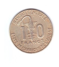 Moneda Africa de Vest 10 francs/franci 2011, stare buna, curata