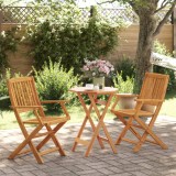 Gossi set de bistro pliabil, 3 piese, lemn masiv de acacia