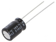 Condensator electrolitic bipolar THT 100uF 25VDC ?8x11mm - Componenta electronica de inalta calitate foto