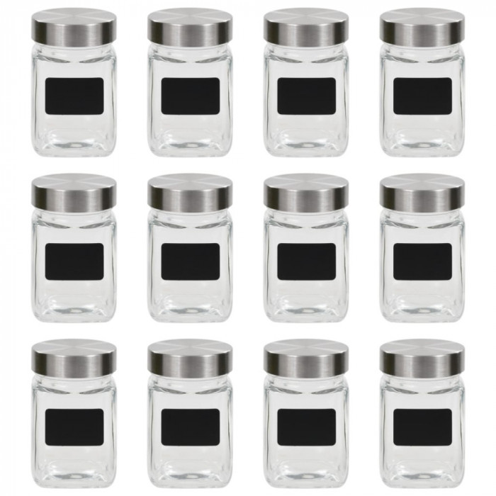 Gossi borcane de depozitare cu eticheta, 12 buc., 300 ml