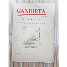 Revista Gandirea, anul XIX, nr.6/1940 (Regele si cultura. V.Voiculescu, Radu Gyr)