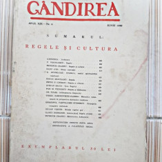 Revista Gandirea, anul XIX, nr.6/1940 (Regele si cultura. V.Voiculescu, Radu Gyr)