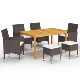 VidaXL Set de masă pentru grădină, 7 piese, maro 3067780