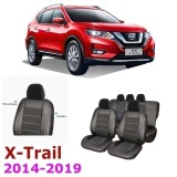 Cumpara ieftin Set huse din piele si insertii de material Alcantara dedicate NISSAN X-TRAIL T32 2014 - 2019