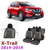 Cumpara ieftin Set huse din piele si insertii de material Alcantara dedicate NISSAN X-TRAIL T32 2014 - 2019