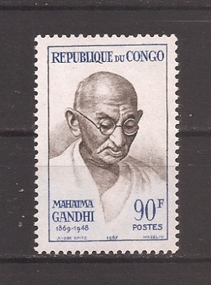 Congo 1967 - Comemorarea Gandhi, MNH foto