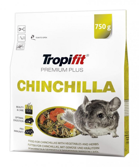 Hrana pentru cincila Tropifit Premium Plus Chinchilla, 750 g AnimaPet MegaFood