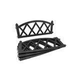 Gard de gradina decorativ, plastic negru, set 4 buc,&nbsp;59.5x33 cm