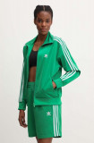 Adidas Originals bluză Adicolor Classics Firebird femei, culoarea verde, cu imprimeu, IP0604