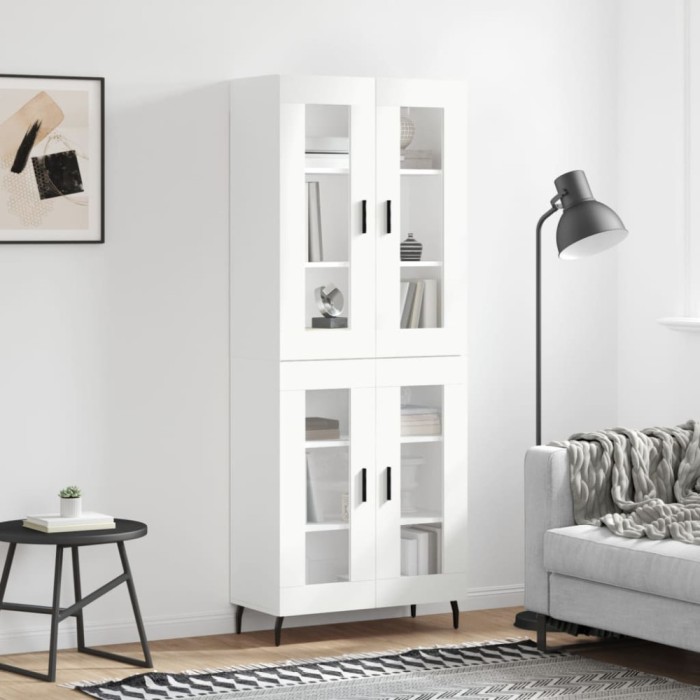 vidaXL Dulap &icirc;nalt, alb, 69,5x34x180 cm, lemn compozit