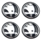 Set 4 Capace Janta Aliaj Skoda 56MM Interior - 65MM Exterior Negru Cu Argintiu