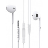 Handsfree Casti EarBuds Borofone BM30, Cu microfon, 3.5 mm, Alb