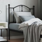 Cumpara ieftin Tăblie de pat metalică, negru, 80 cm