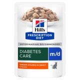 Hill's Prescription Diet M/D Pisici Hrana Umeda Pui Diabet Control Glicemie 85g