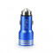 Incarcator Auto Universal Blun Bullet, 2*USB, 12/24V, 3.1 Amperi, Albastru
