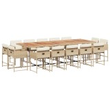 Cumpara ieftin Set mobilier de gradina cu perne, 15 piese, bej, poliratan