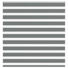 vidaXL Jaluzea tip zebra gri &icirc;nchis lățime țesătură 140,9 cm poliester