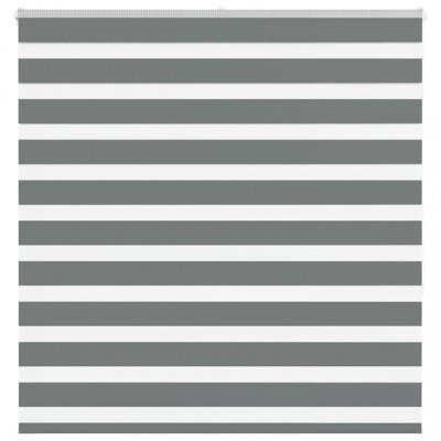 vidaXL Jaluzea tip zebra gri &amp;icirc;nchis lățime țesătură 140,9 cm poliester foto