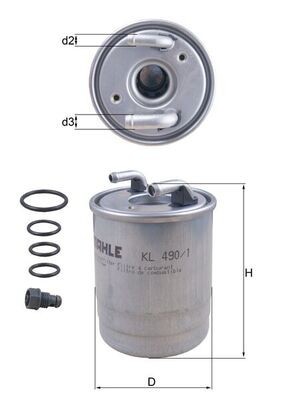 MAHLE KL 490/1D filtru combustibil