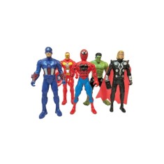 Set 5 figurine Justice Hero, Captain America, Iron Man, Hulk, Thor, Spiderman, 15cm, multicolor + K